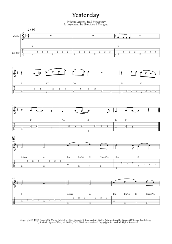 Yesterday (arr. Henrique F Mangoni)