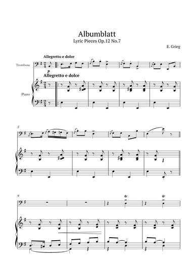 Lyric Pieces Op.12 No.7 (arr. André Nusa)
