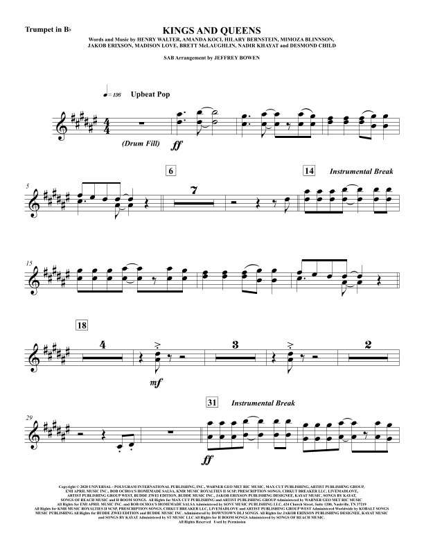 Kings & Queens (arr. Jeffrey Bowen)
