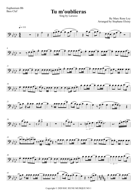 Tu M'oublieras (arr. Stephane ELSINY)