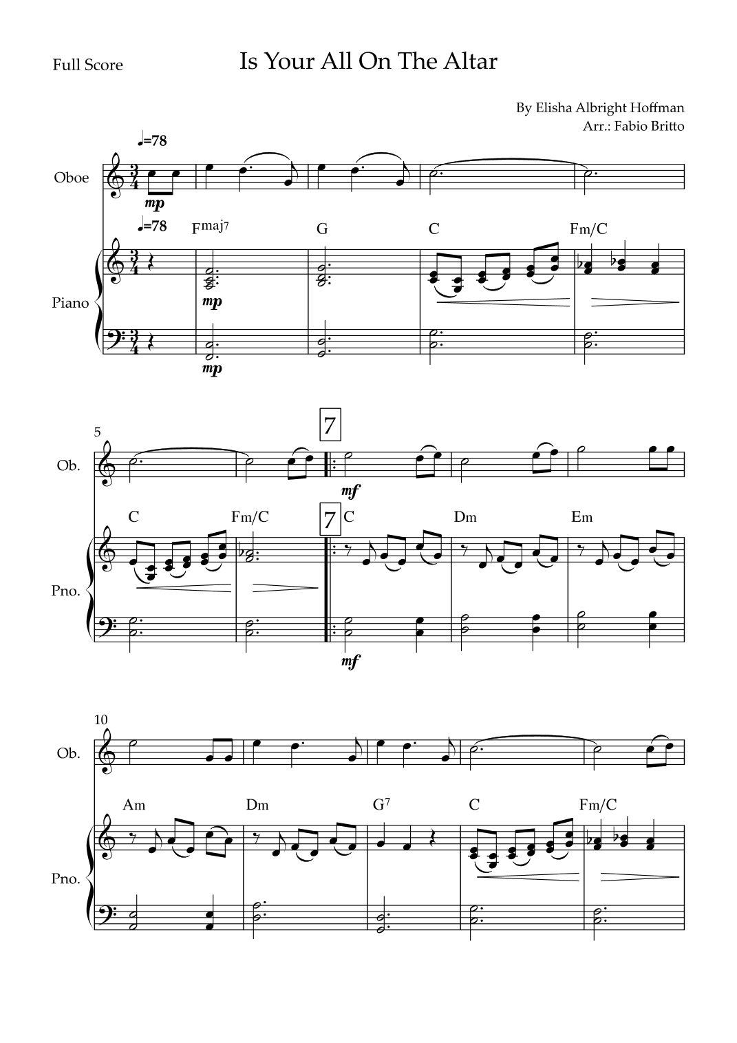 Is Your All On The Altar? (arr. Fabio Britto)