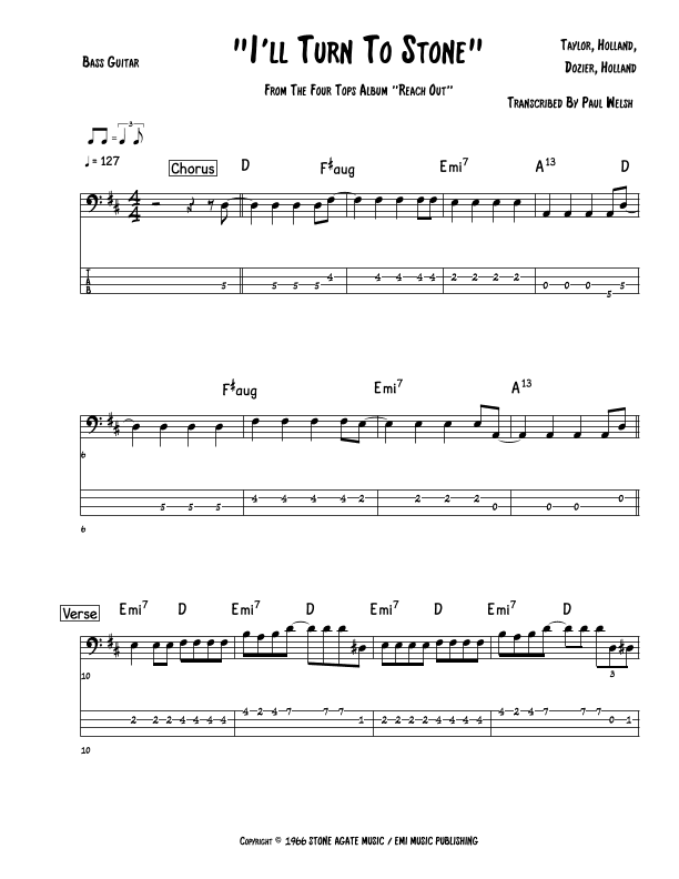 I'll Turn To Stone (arr. Accubass)