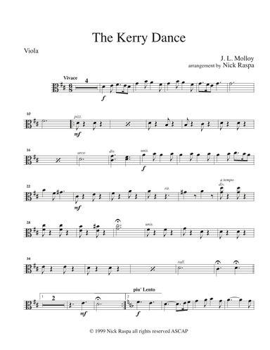 Kerry Dance -(String Orchestra) Viola part (arr. Nick Raspa)