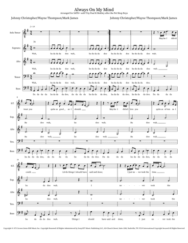 Always On My Mind (arr. Paul K Heatley)