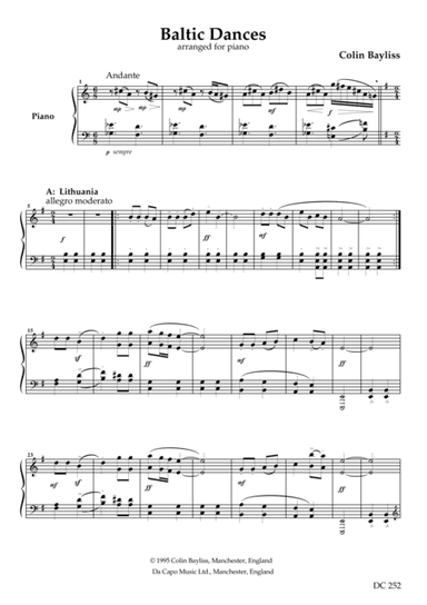 Baltic Dances - arranged for piano