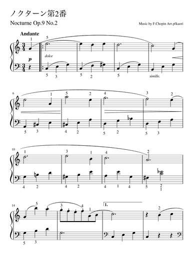 "Nocturne op.9-2" (Cdur) (arr. pfkaori)