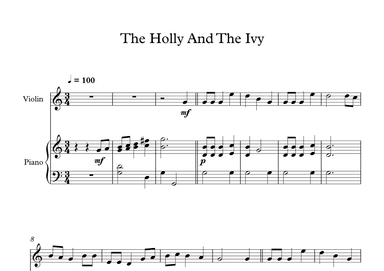 The Holly And The Ivy (Violin + Piano) (arr. Digital Book Music)