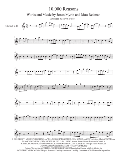 10,000 Reasons (Bless The Lord) (arr. Kevin Busse)