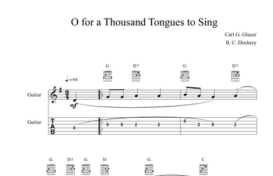 O for a Thousand Tongues to Sing (Guitar Solo or Duet with TAB) (arr. B. C. Dockery)