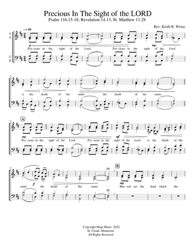 Precious In The Sight Of The Lord