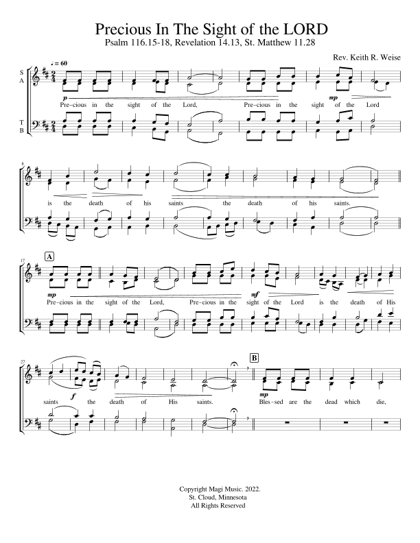 Precious In The Sight Of The Lord