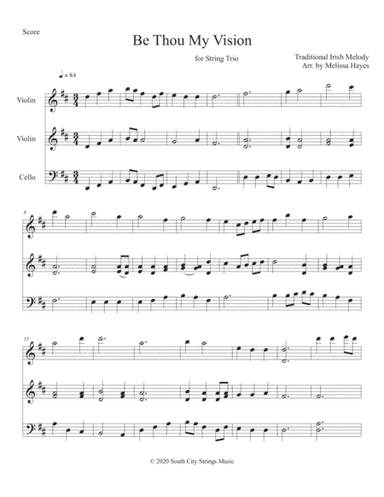 Be Thou My Vision for two violins and cello (arr. Melissa Hayes)