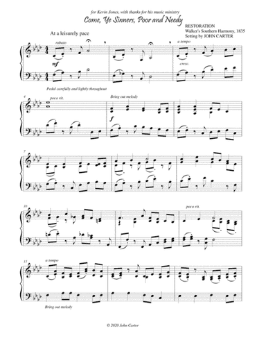 Come, Ye Sinners, Poor and Needy (arr. John Carter)