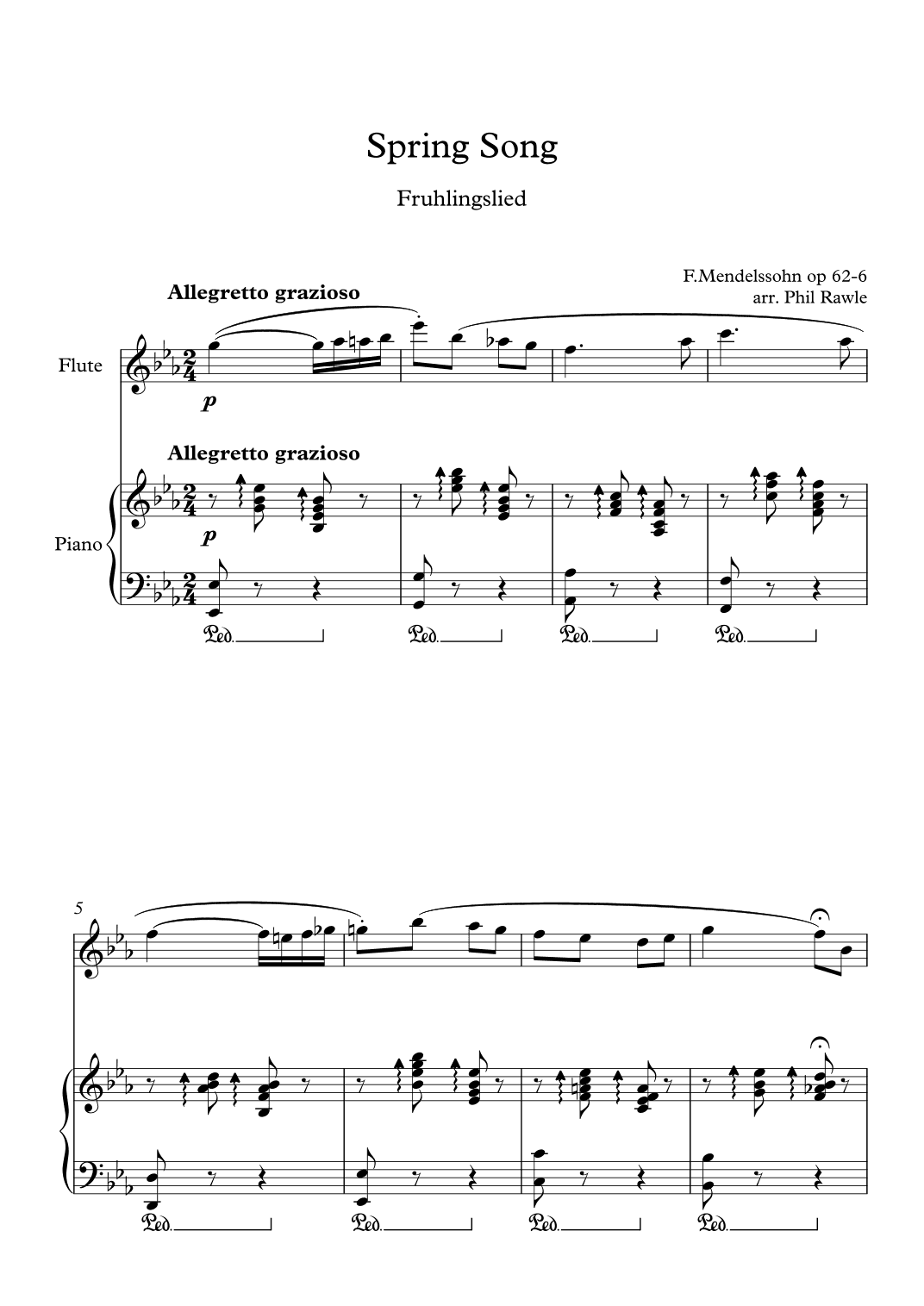 Spring Song (Fruhlingslied) - Flute and Piano (arr. Phil Rawle)
