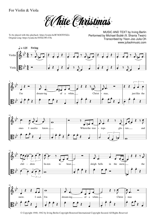 White Christmas (arr. Julia Yeon-Joo Oh)