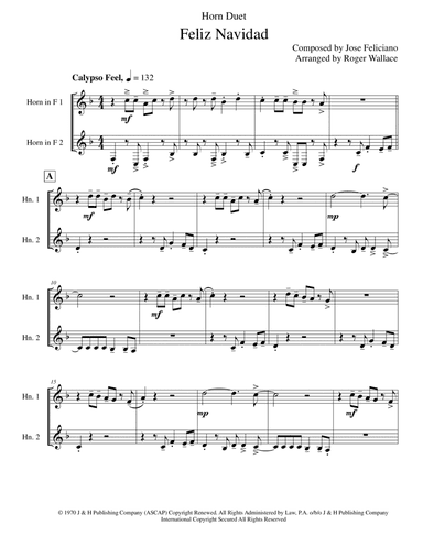 Feliz Navidad (arr. Roger Wallace)