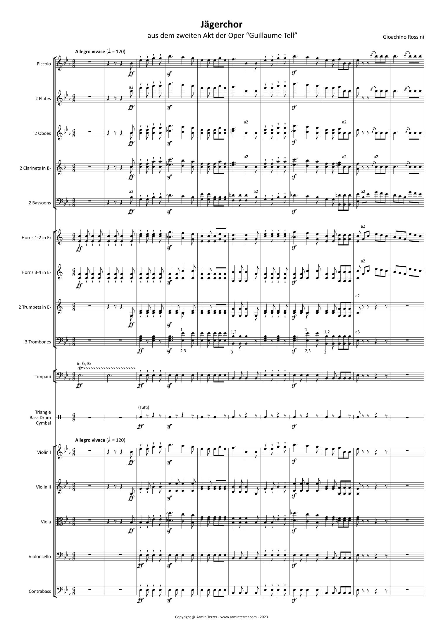 Hunters' Chorus (Jägerchor) from Act 2 of "William Tell" (arr. Armin Terzer)