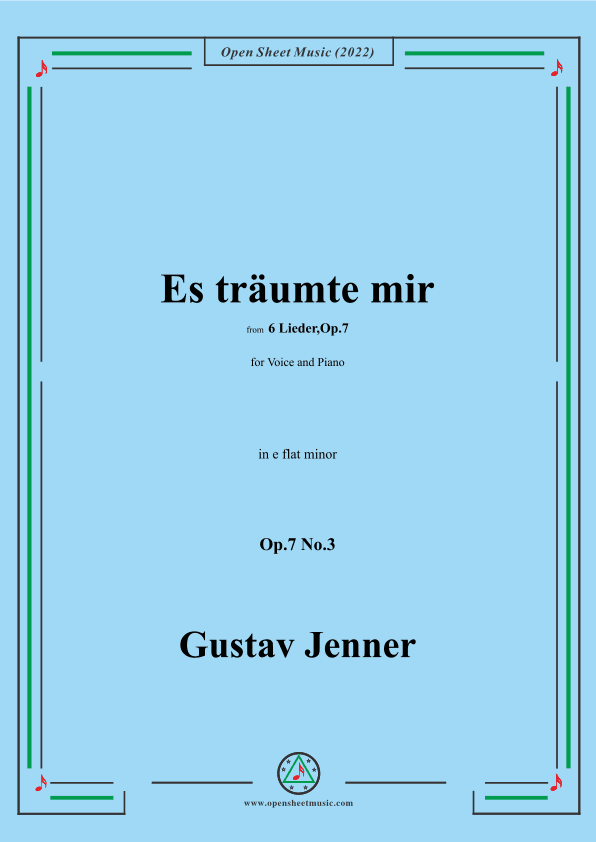 Jenner-Es träumte mir,in e flat minor,Op.7 No.3 (arr. OSM Press)
