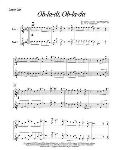 Ob-la-di, Ob-la-da (arr. P. R. Frederick)