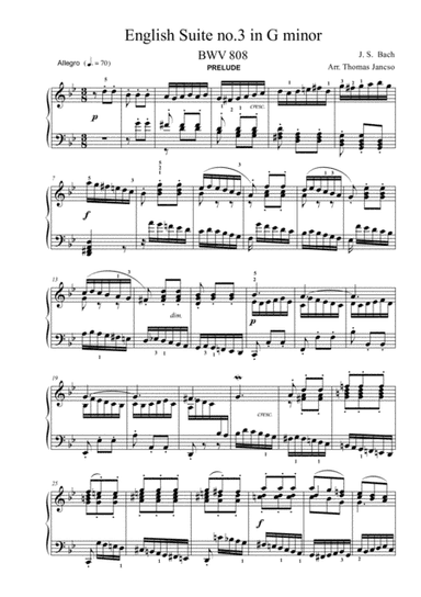 English Suite No.3 (arr. Thomas Jancso)