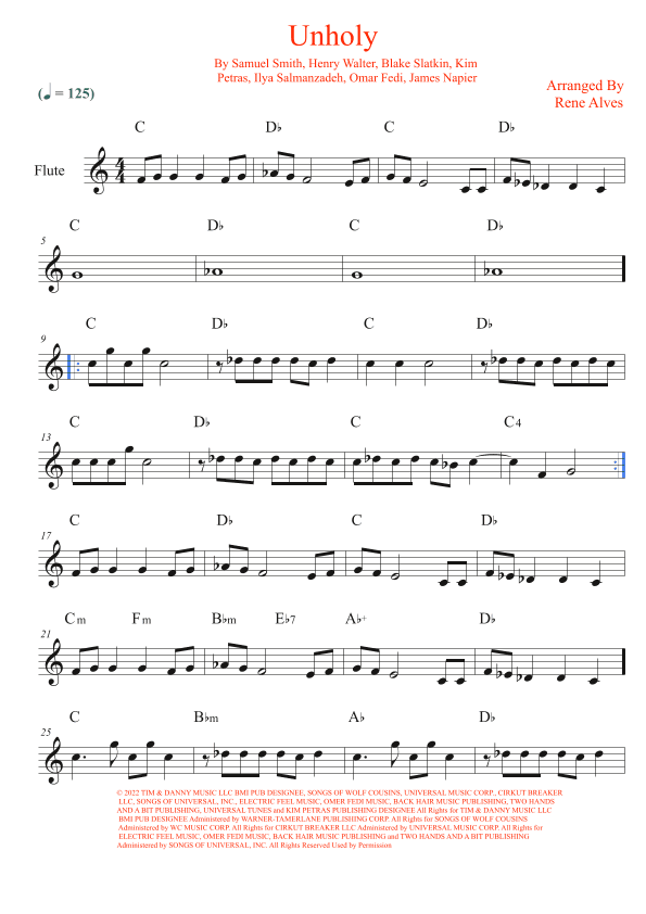 Unholy (arr. Rene Alves)