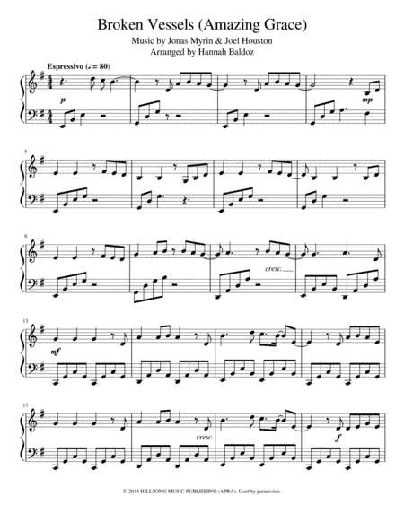 Broken Vessels (amazing Grace) (arr. Hannah Baldoz)