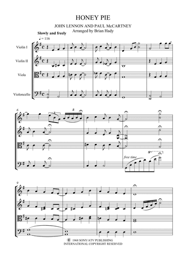 Honey Pie (arr. Brian Hardy, Bacchus Quartet)