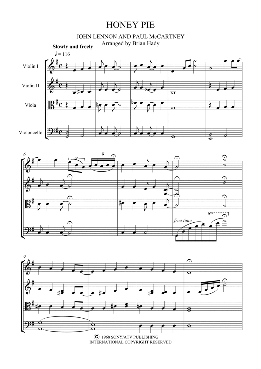 Honey Pie (arr. Brian Hardy, Bacchus Quartet)