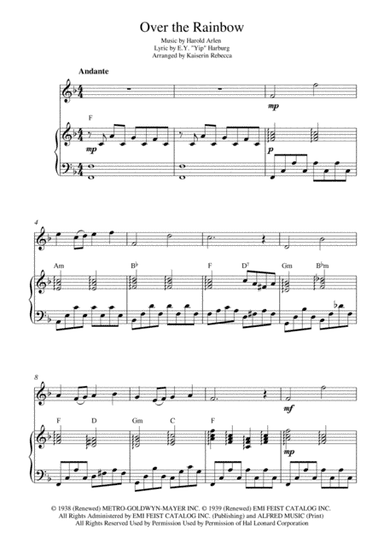 Over The Rainbow (from The Wizard Of Oz) (arr. Kaiserin Rebecca)
