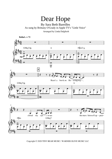 Dear Hope (arr. Linda Dalgliesh)
