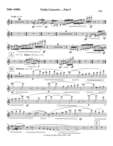 Violin Concerto (2009) Violin solo part