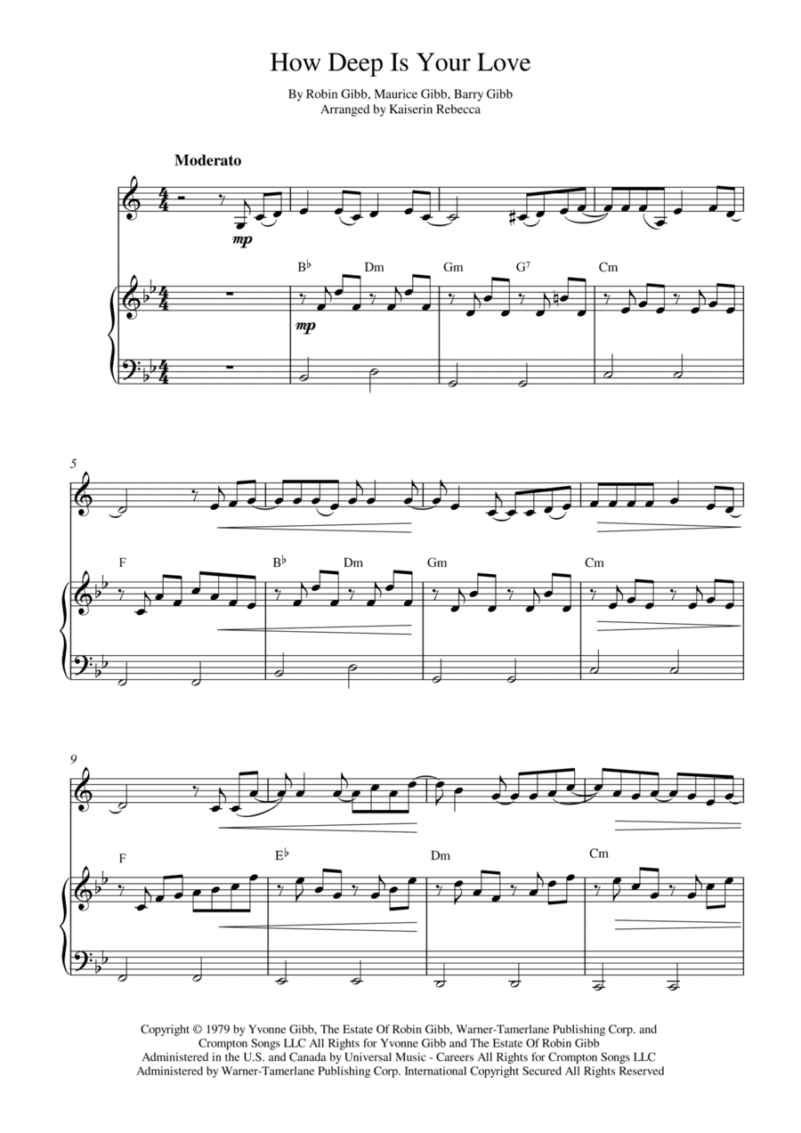 How Deep Is Your Love (arr. Kaiserin Rebecca)