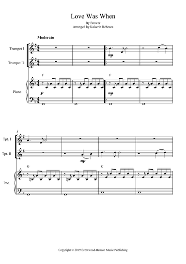 Love Was When (arr. Kaiserin Rebecca)
