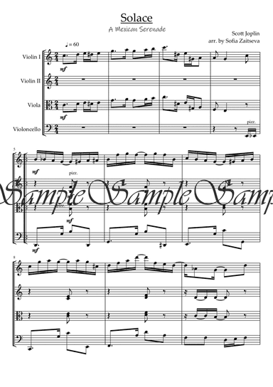 Solace (A Mexican Serenade) for String Quartet (arr. Sofia Zaitseva)