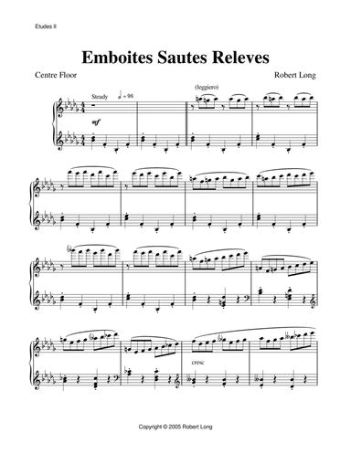 Ballet Piano Sheet Music: Emboites Sautes Releves from Etudes II