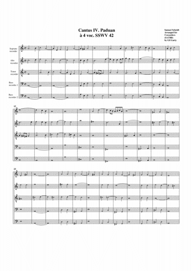 Paduan no.4 SSWV 42 (arrangement for 5 recorders) (arr. Gil Garty)