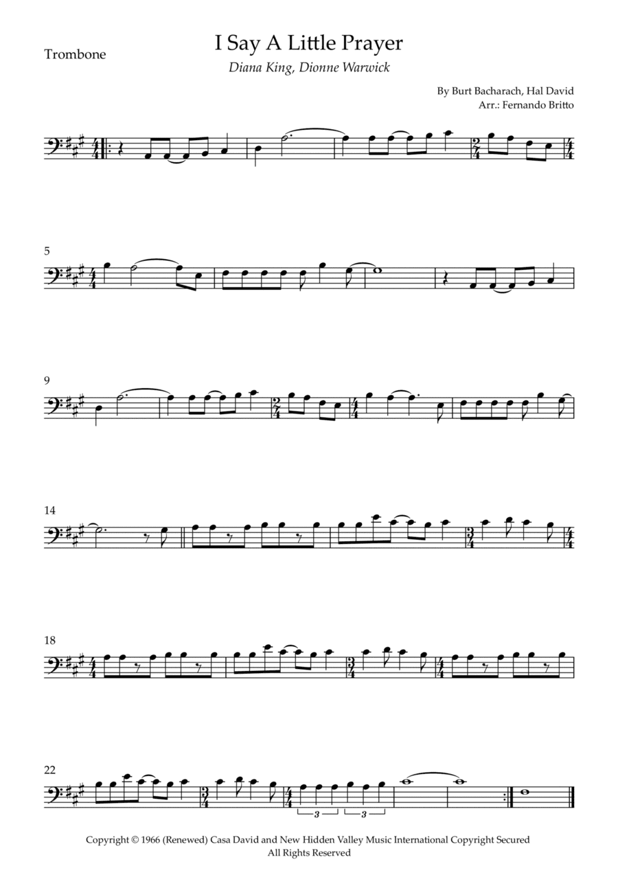 I Say A Little Prayer (arr. Fernando Britto)