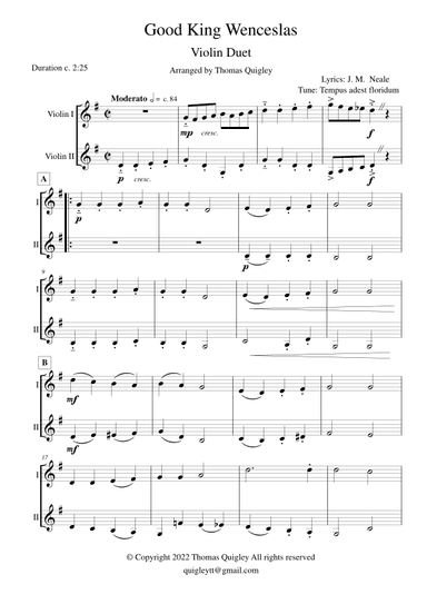 Good King Wenceslas (arr. Thomas Quigley)