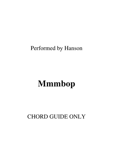 Mmm Bop (arr. RWM)
