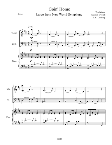 Goin' Home - Largo from New World Symphony (Violin and Cello Duet with Piano Accompaniment) (arr. B. C. Dockery)