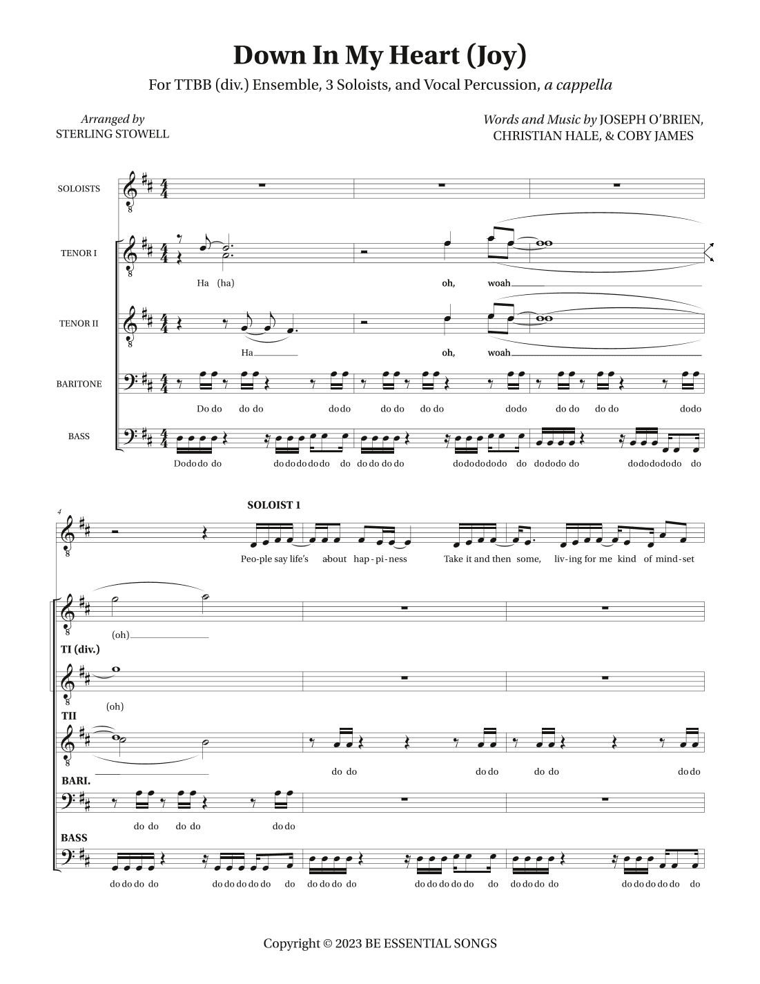 Down In My Heart (joy) (arr. Sterling Stowell)