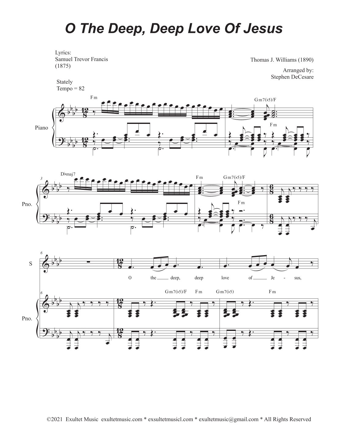 O The Deep, Deep Love Of Jesus (Duet for Soprano and Tenor solo) (arr. Stephen DeCesare)