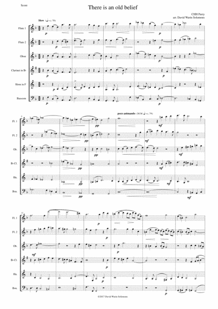 There is an old belief for wind sextet (arr. David Warin Solomons)