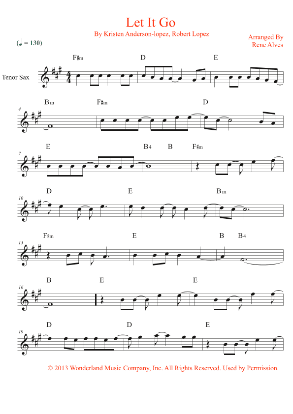 Let It Go (arr. Rene Alves)