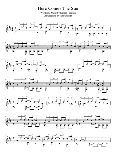 Here Comes The Sun (arr. Peter Miklitz)