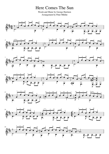 Here Comes The Sun (arr. Peter Miklitz)