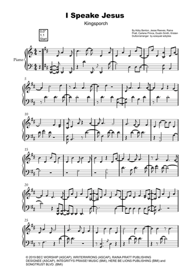 I Speak Jesus (arr. by ezequiel zeferino)