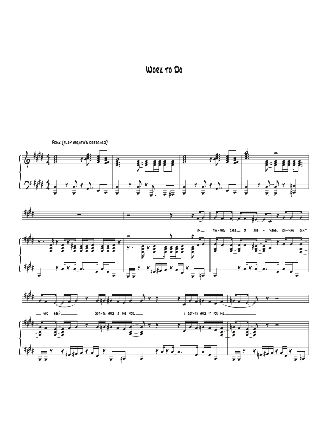 Work To Do (arr. Biegler)