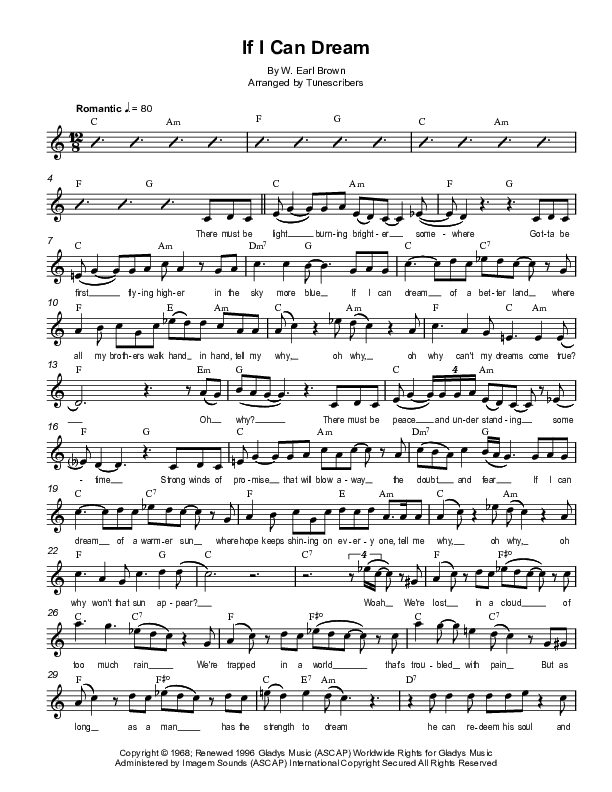 If I Can Dream (arr. Tunescribers)