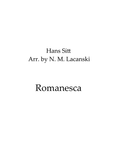 Romanesca (arr. Nick Lacanski)